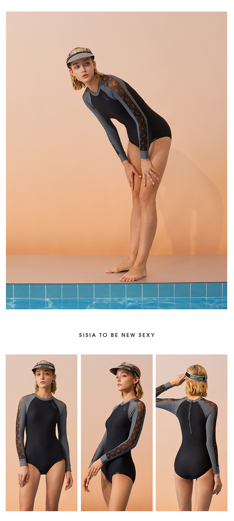 SISIA冲浪畅游冲长袖连体泳衣