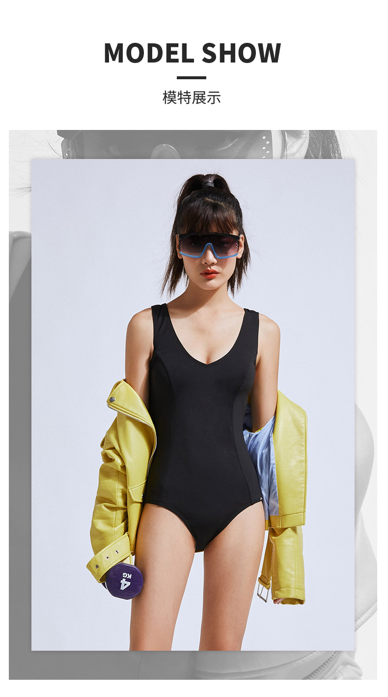 SISIA机车假日黑色连体泳衣