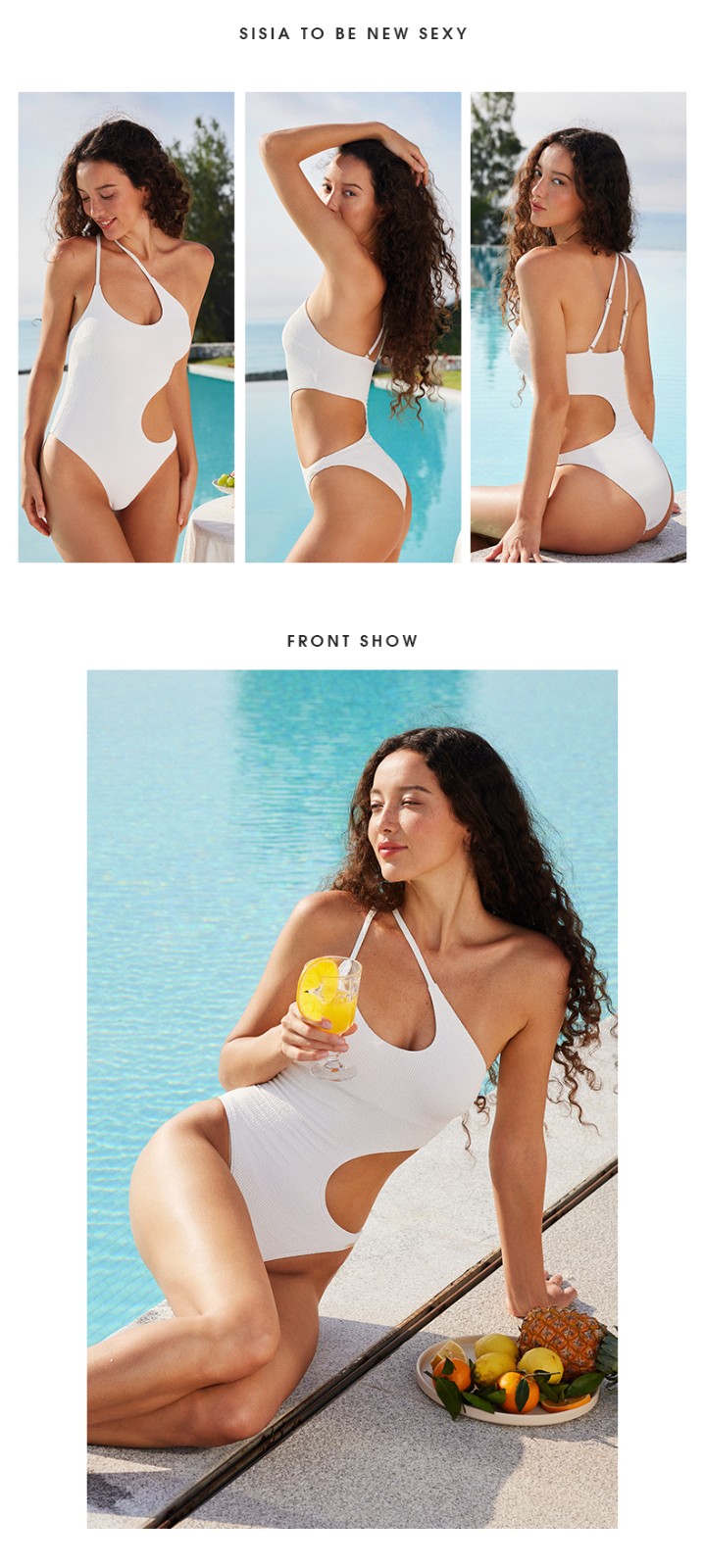 SISIA结构时尚三角连体泳衣