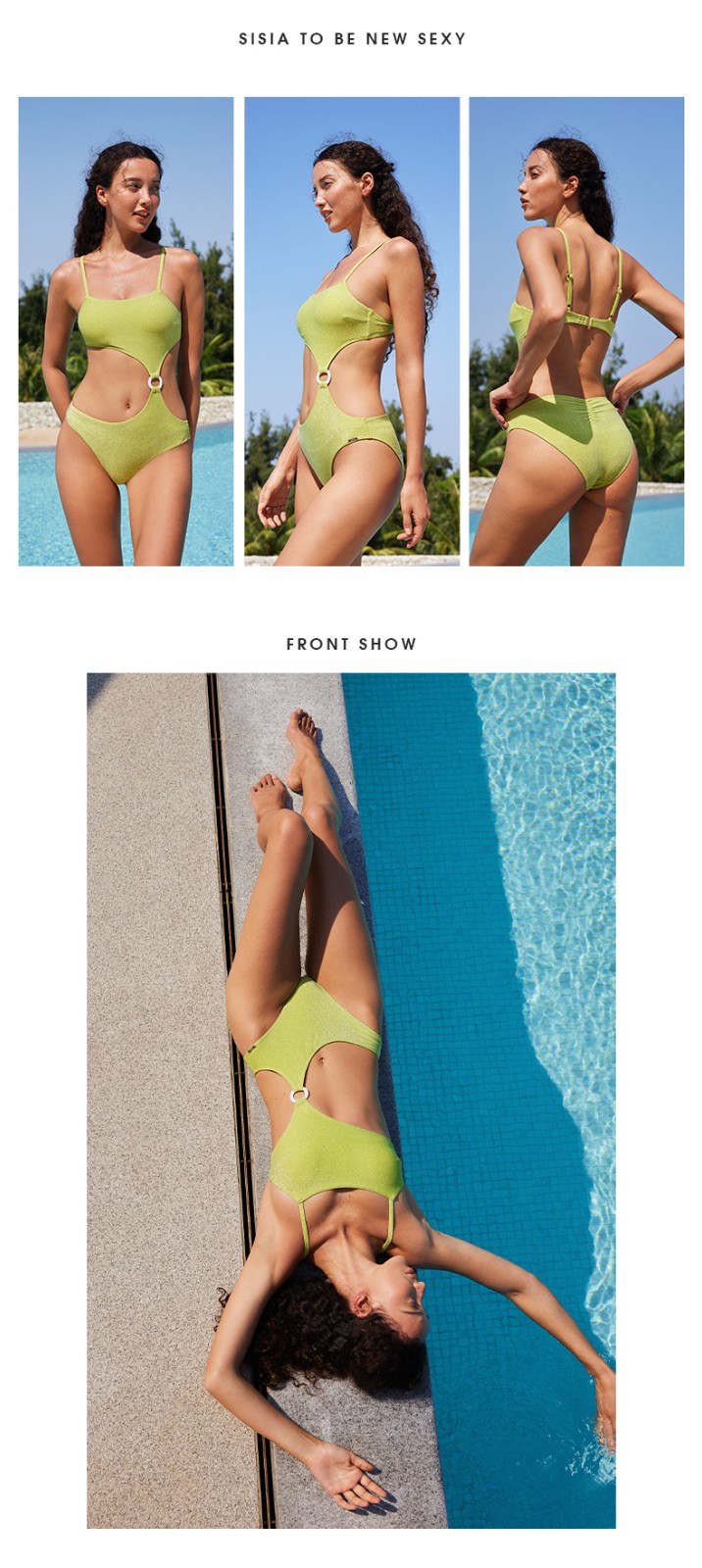 SISIA解构时尚系列清雅高颜连体泳衣