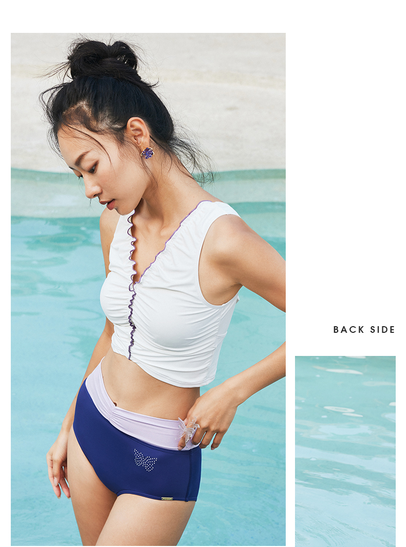 SISIA高腰显瘦小清新高级感分体泳衣