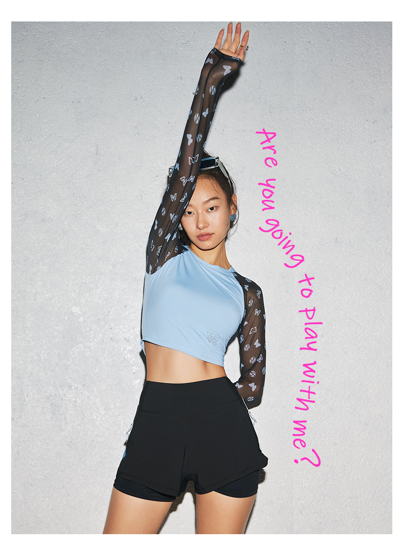 SISIA冲浪畅游系列蝴蝶印花分体泳衣