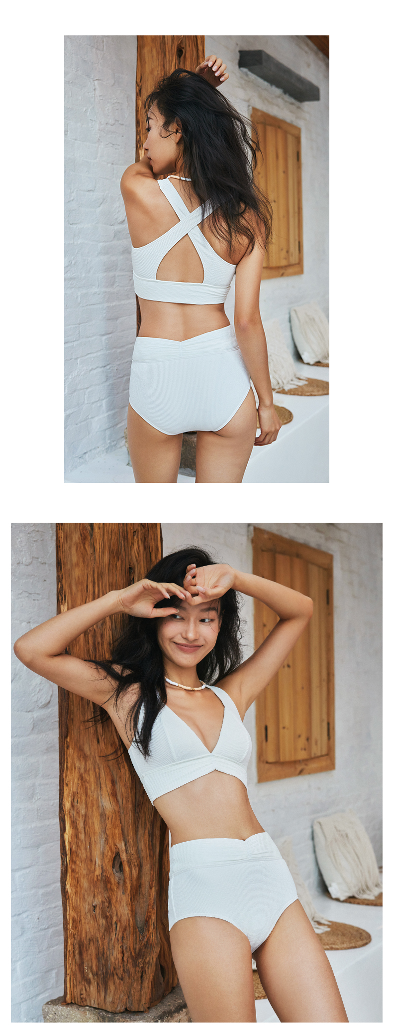 SISIA罗纹晴空系列提花分体比基尼泳衣