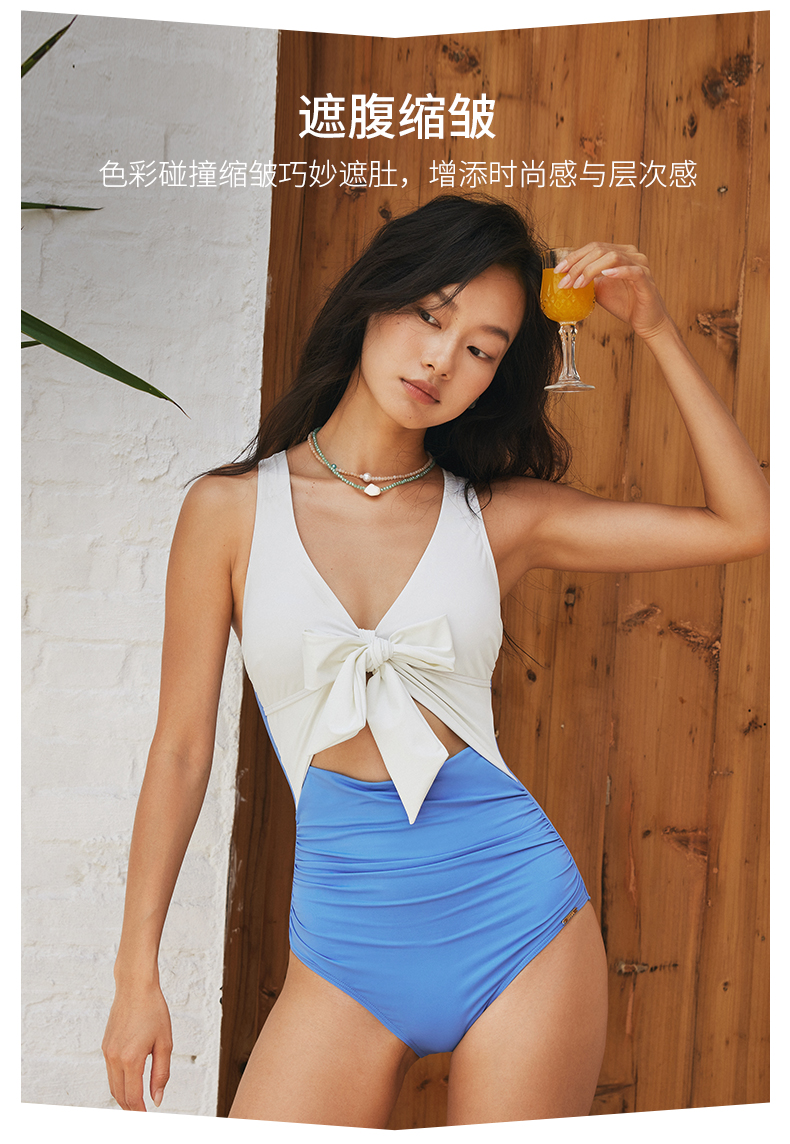 SISIA蔚蓝海岸系列拼色连体泳衣