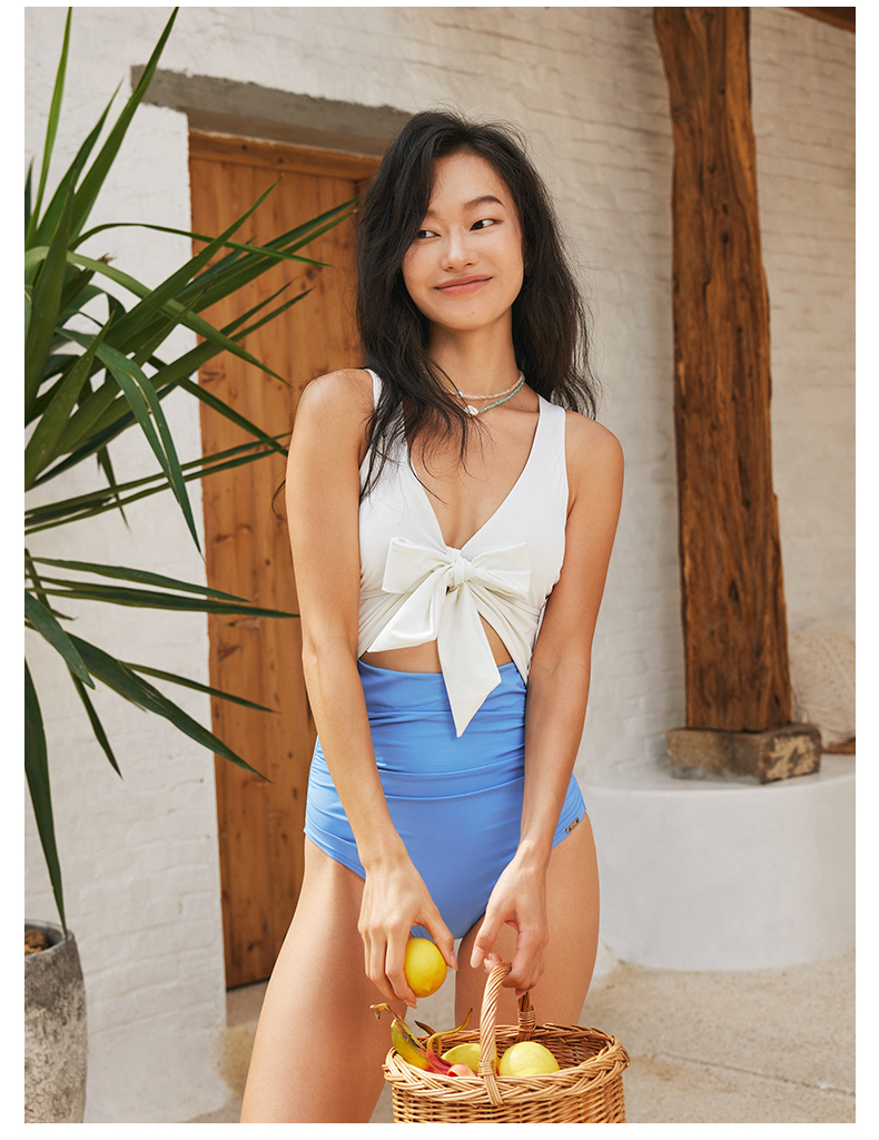 SISIA蔚蓝海岸系列拼色连体泳衣