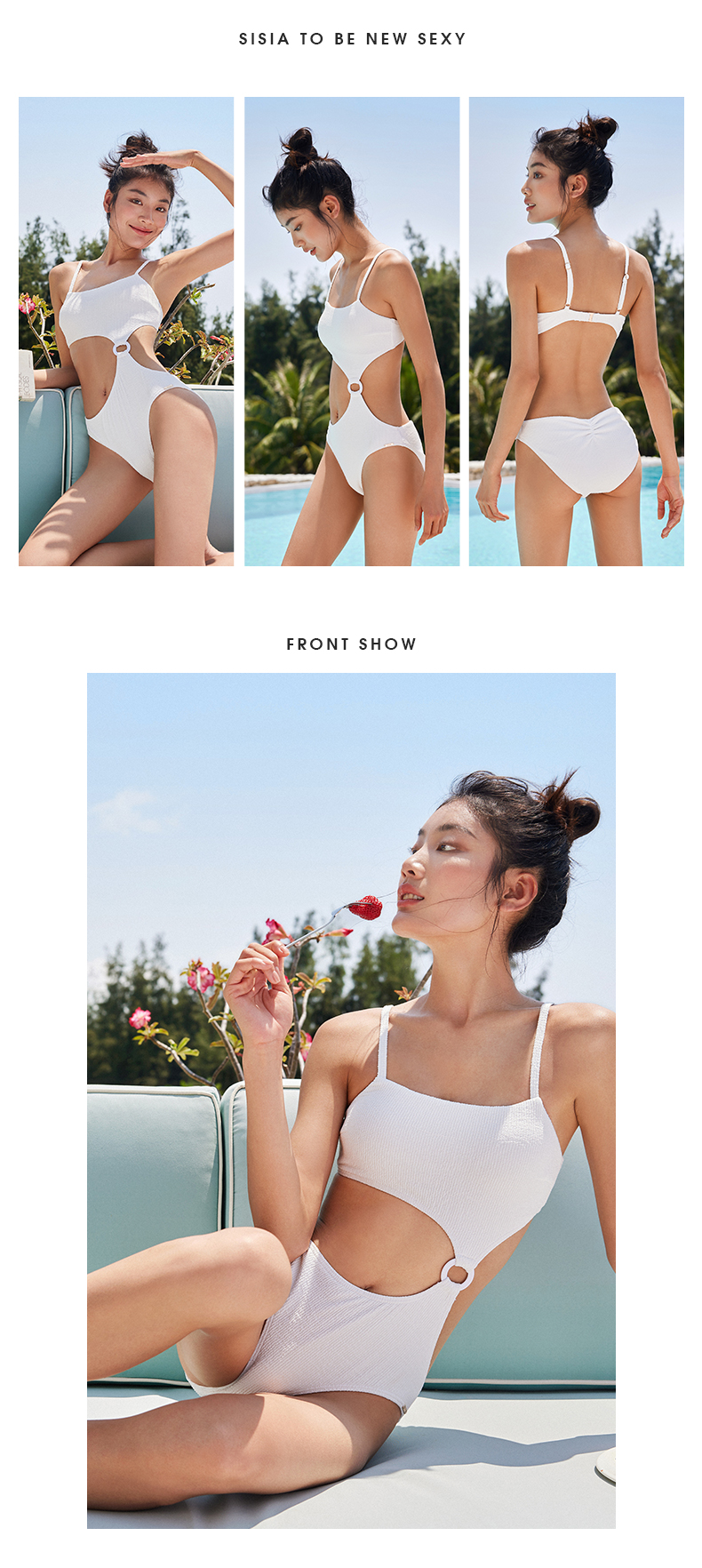 SISIA解构时尚系列不规则设计连体泳衣