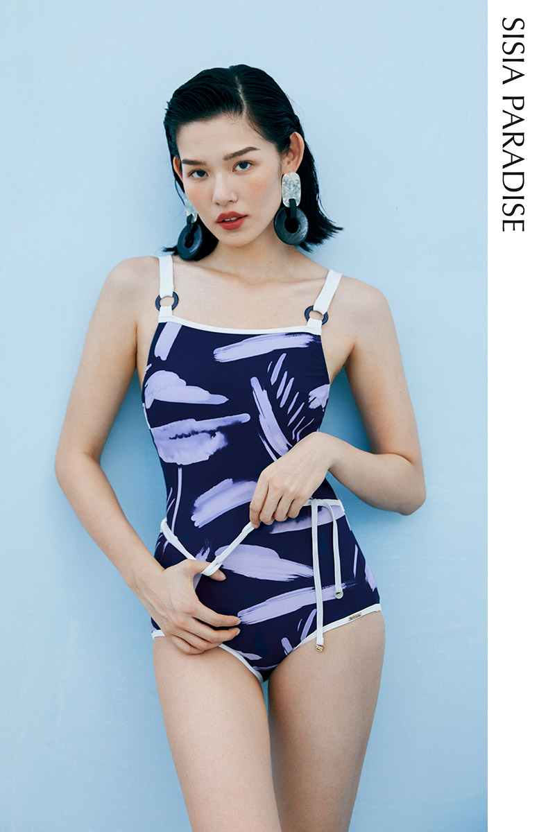 SISIA春侯始电三角连体泳衣