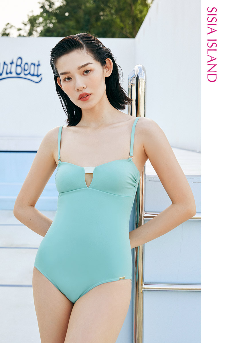 SISIA薄荷海岸三角连体泳衣