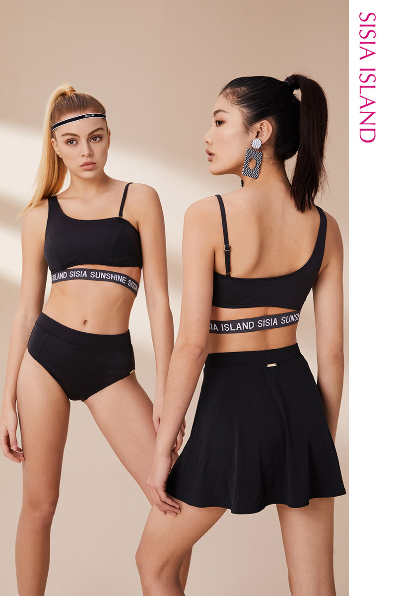 SISIA冲浪时光织带三件套三角分体泳衣
