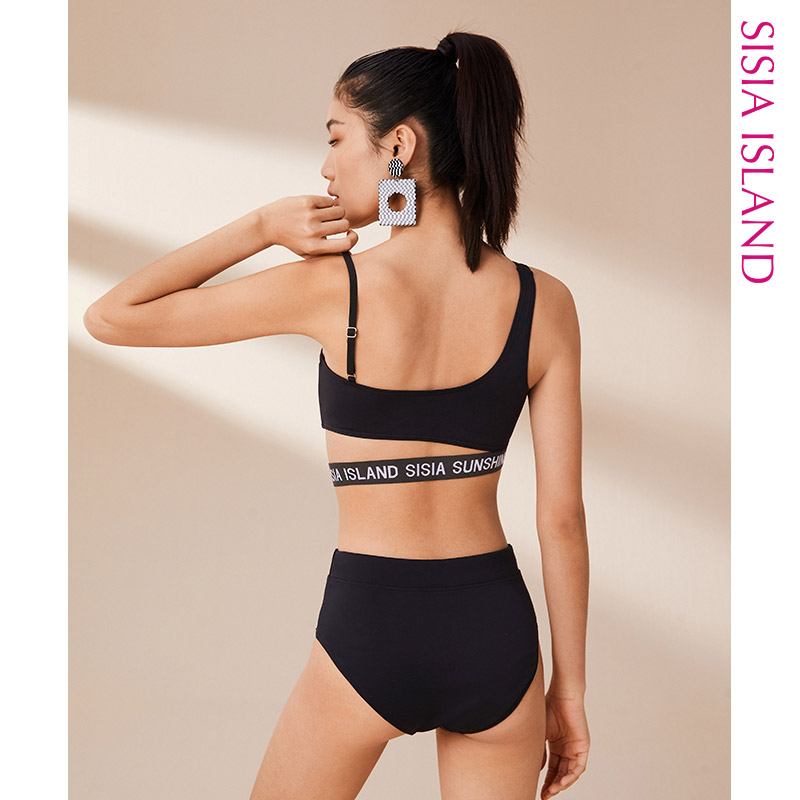 SISIA冲浪时光织带三件套三角分体泳衣