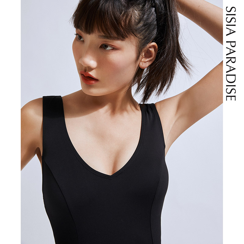 SISIA机车假日黑色连体泳衣