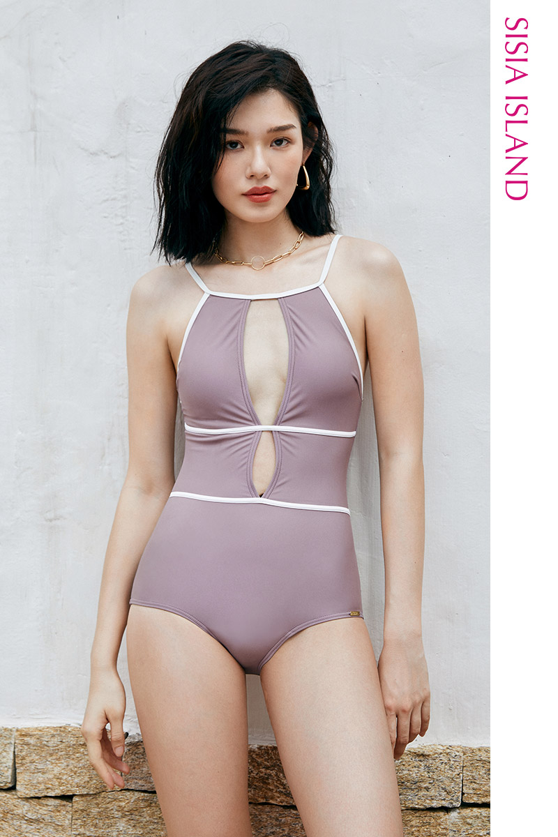 SISIA摩登梭影系列性感镂空连体泳衣
