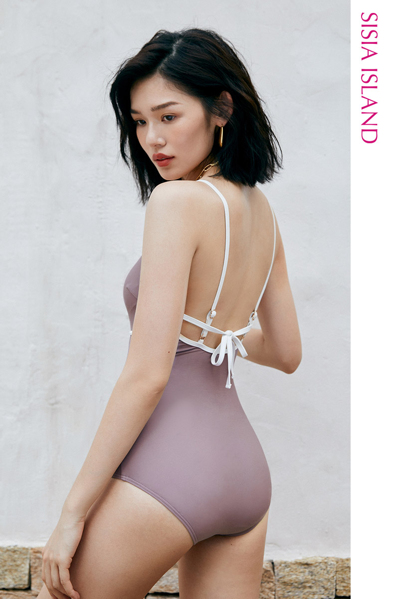 SISIA摩登梭影系列性感镂空连体泳衣