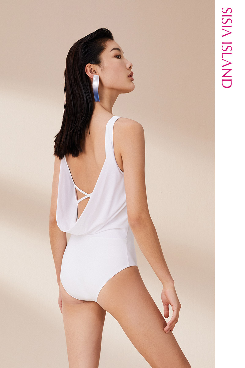 SISIA优雅缪斯系列纯色仙气连体泳衣