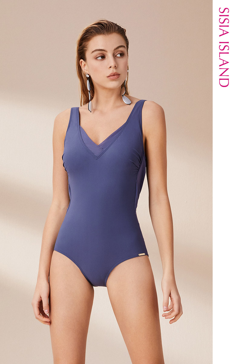 SISIA优雅缪斯系列纯色仙气连体泳衣