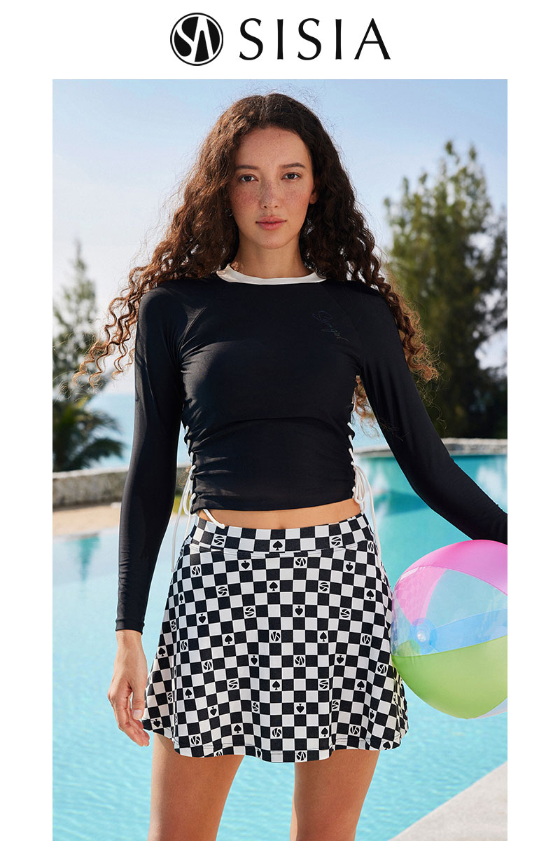 SISIA魔幻派对系列长袖防晒裙式分体泳衣