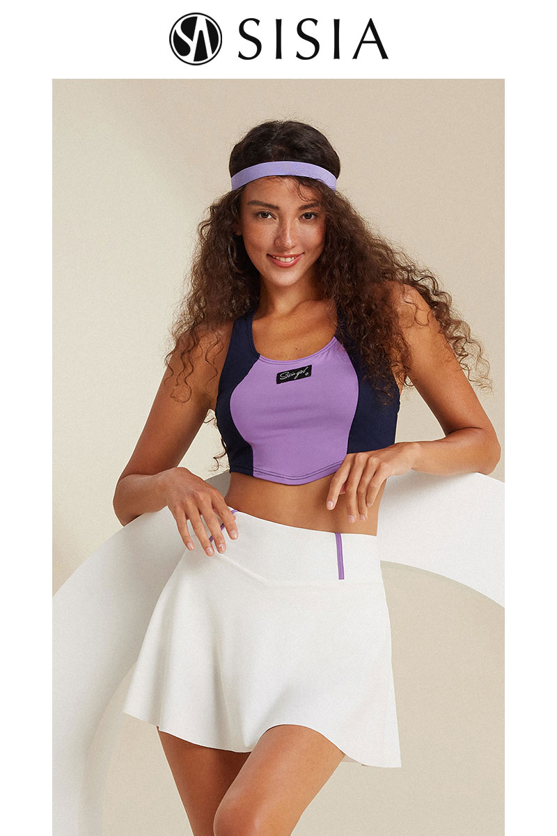 SISIA复古回潮系列网球风短裙分体泳衣