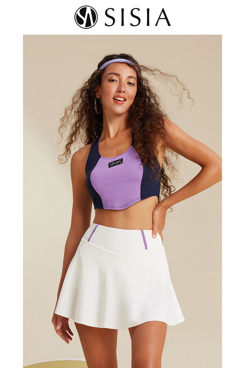 SISIA复古回潮系列网球风短裙分体泳衣