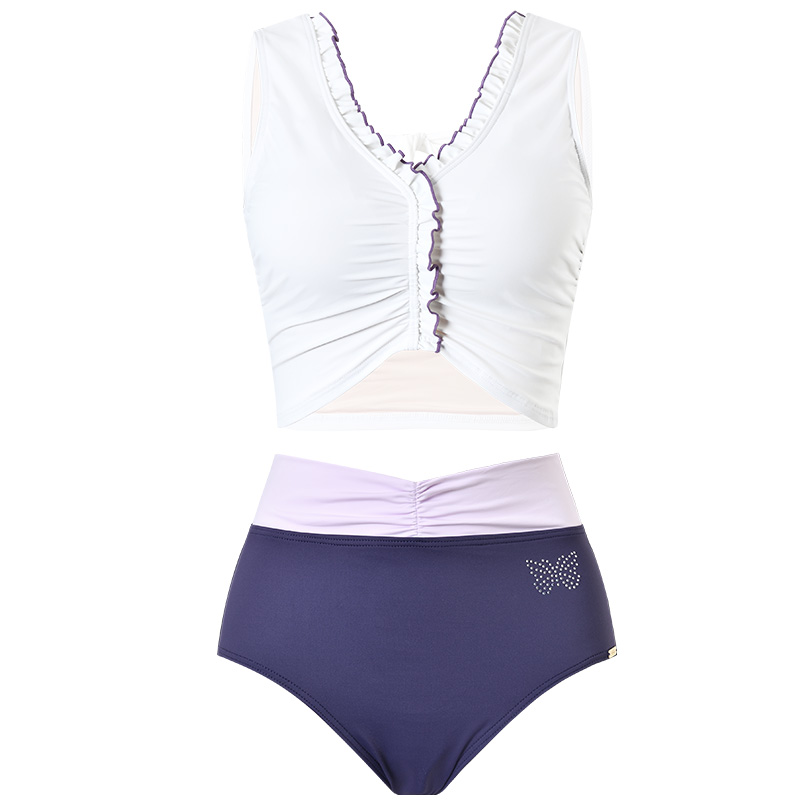 SISIA高腰显瘦小清新高级感分体泳衣