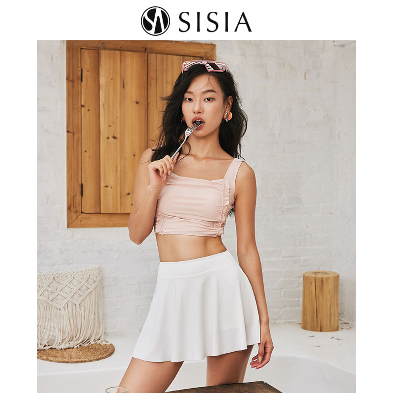 SISIA元气少女系列吊带分体泳衣