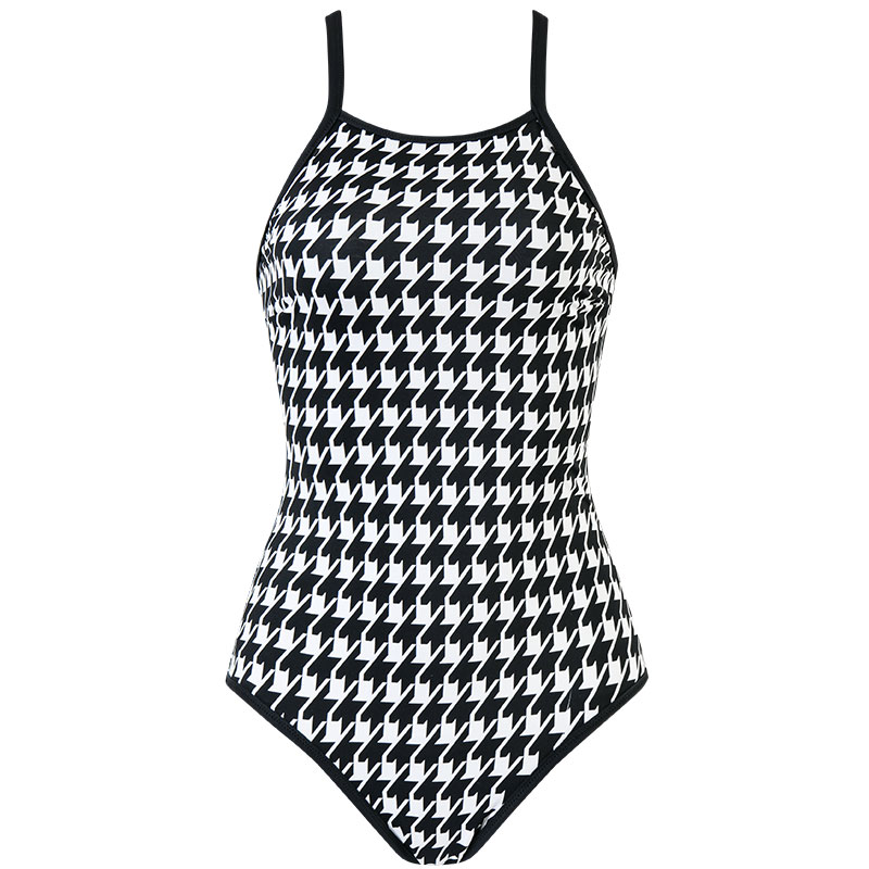 SISIA复古格纹系列千鸟格双面连体泳衣