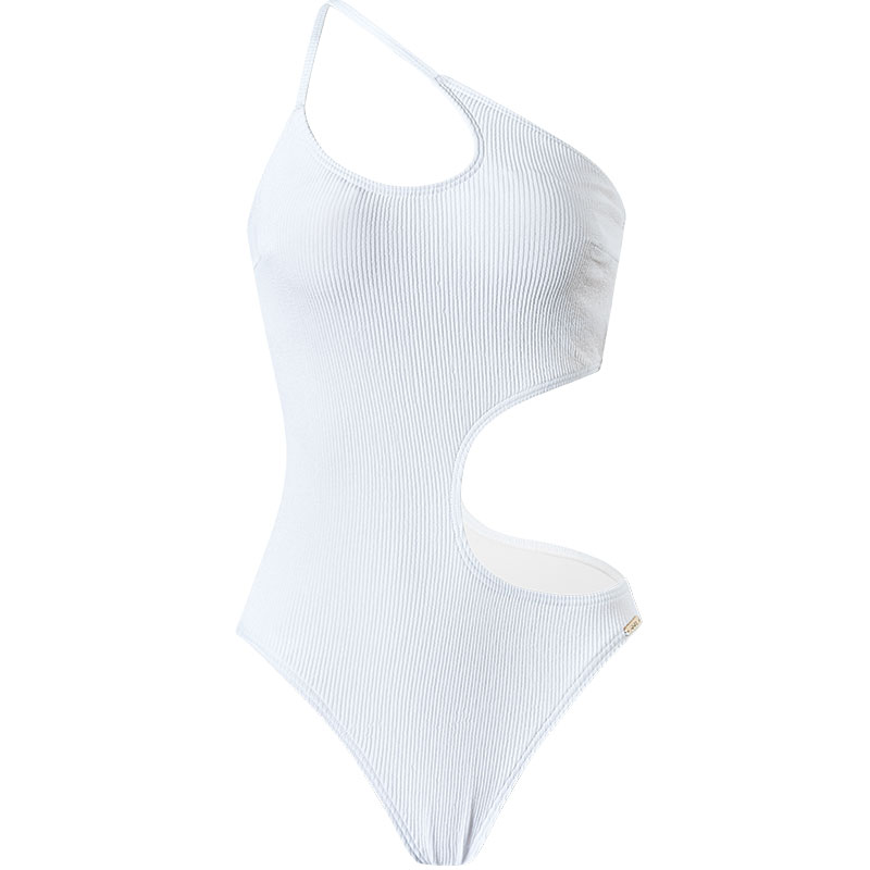 SISIA解构时尚系列单肩挖空露腰连体泳衣